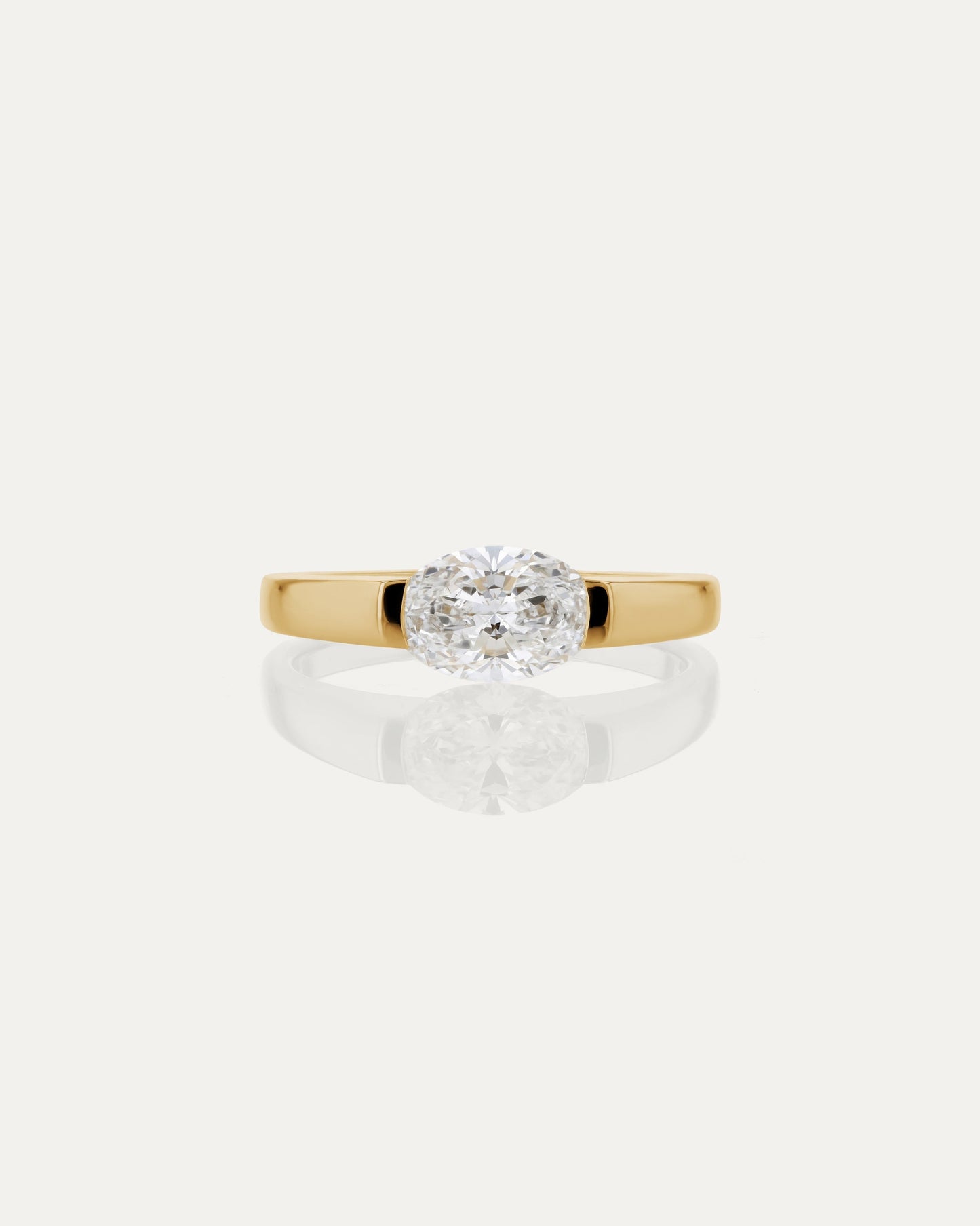 1.0 CT Oval CVD Diamond Unique Style Engagement Ring