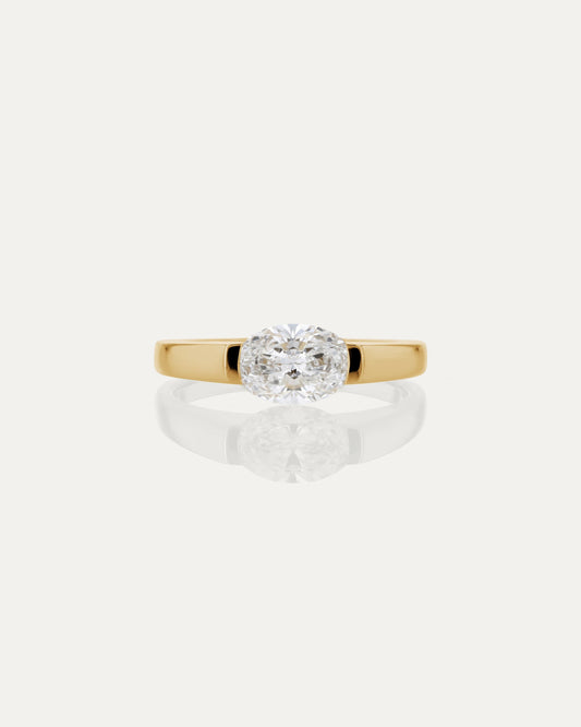 1.0 CT Oval CVD Diamond Unique Style Engagement Ring