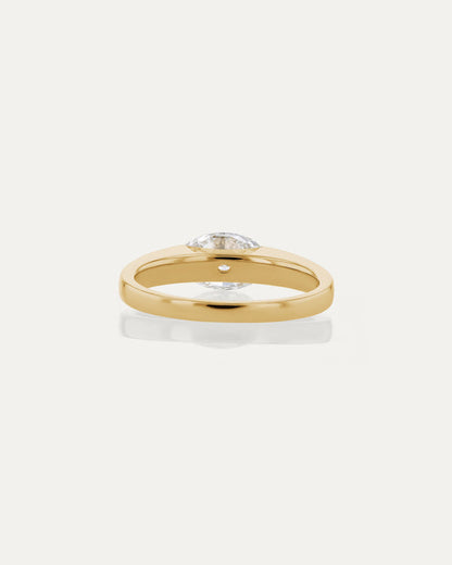 1.0 CT Oval CVD Diamond Unique Style Engagement Ring