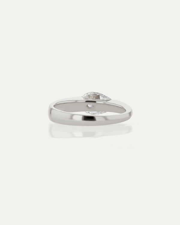 1.0 CT Pear CVD Diamond Unique Style Engagement Ring