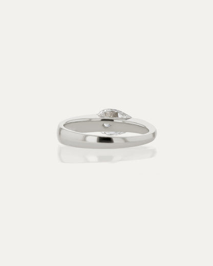 1.0 CT Pear CVD Diamond Unique Style Engagement Ring