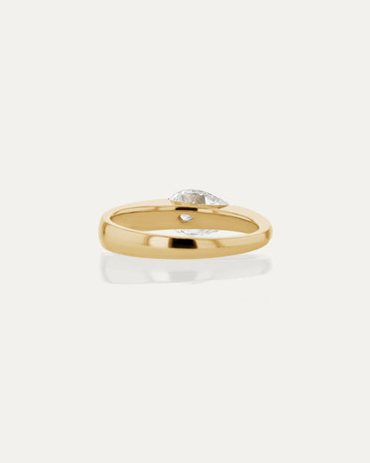 1.0 CT Pear CVD Diamond Unique Style Engagement Ring