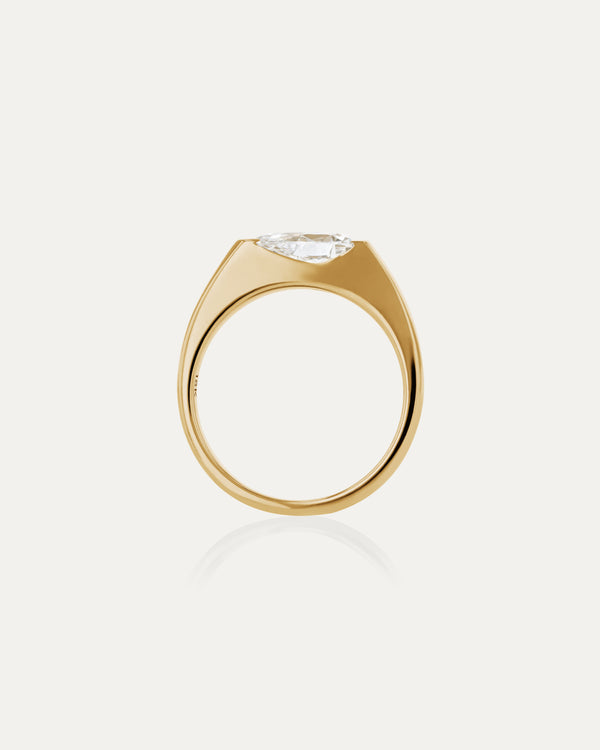 1.0 CT Pear CVD Diamond Unique Style Engagement Ring