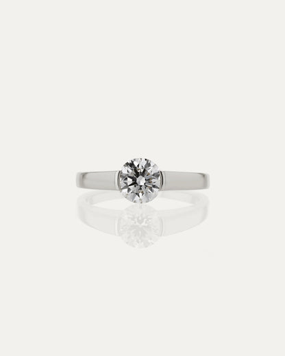 1.0 CT Round CVD Diamond Unique Style Engagement Ring