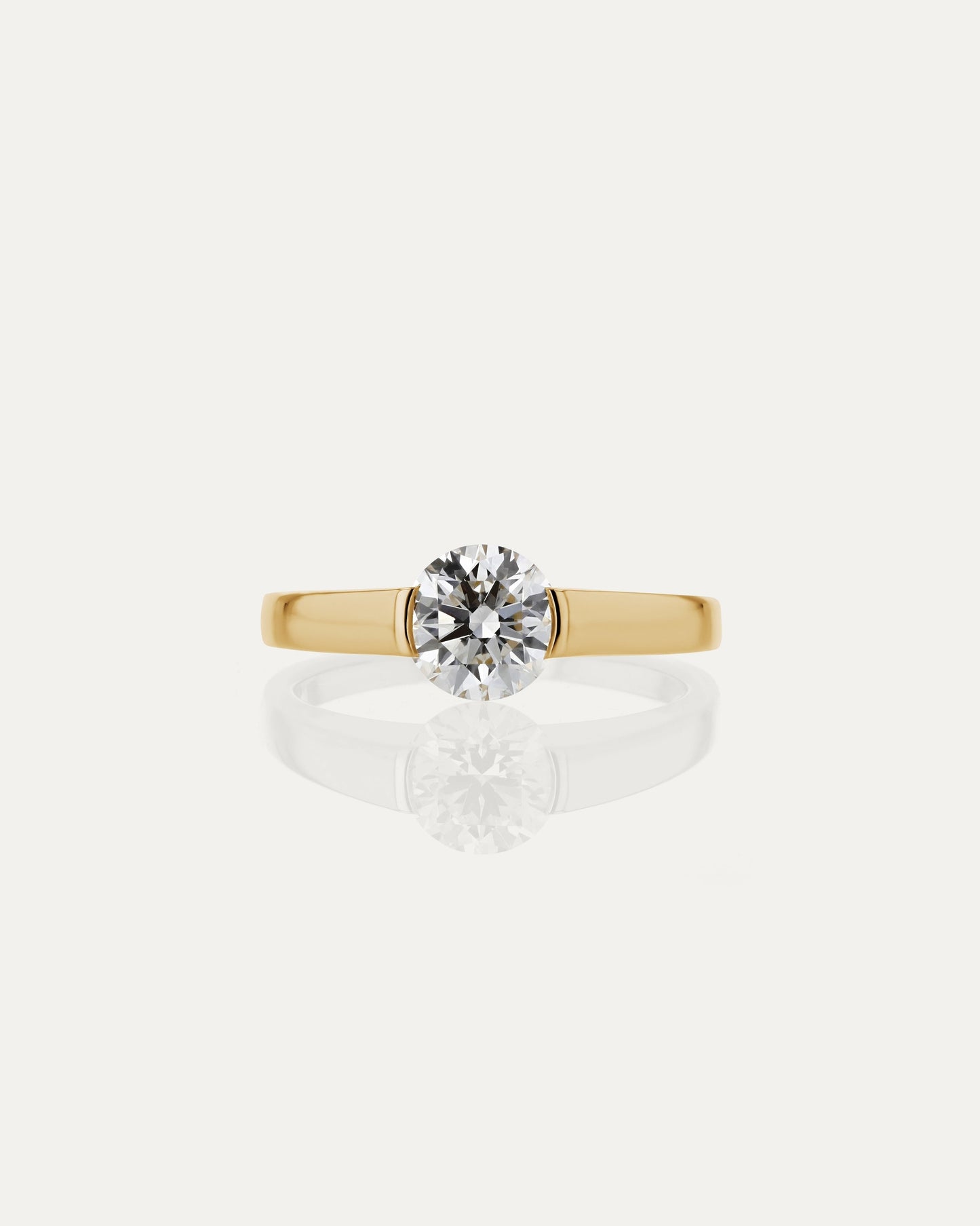 1.0 CT Round CVD Diamond Unique Style Engagement Ring