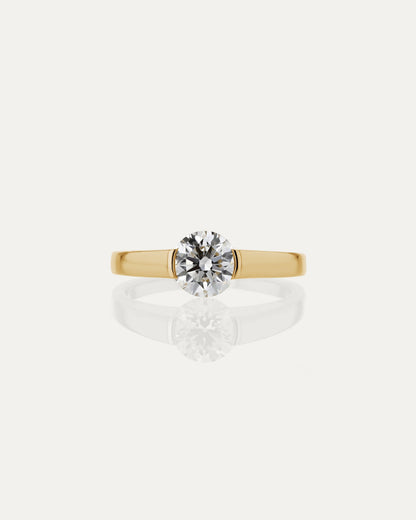 1.0 CT Round CVD Diamond Unique Style Engagement Ring
