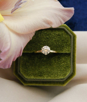 Solitaire Ring with 1.0 CT Round Cut Moissanite