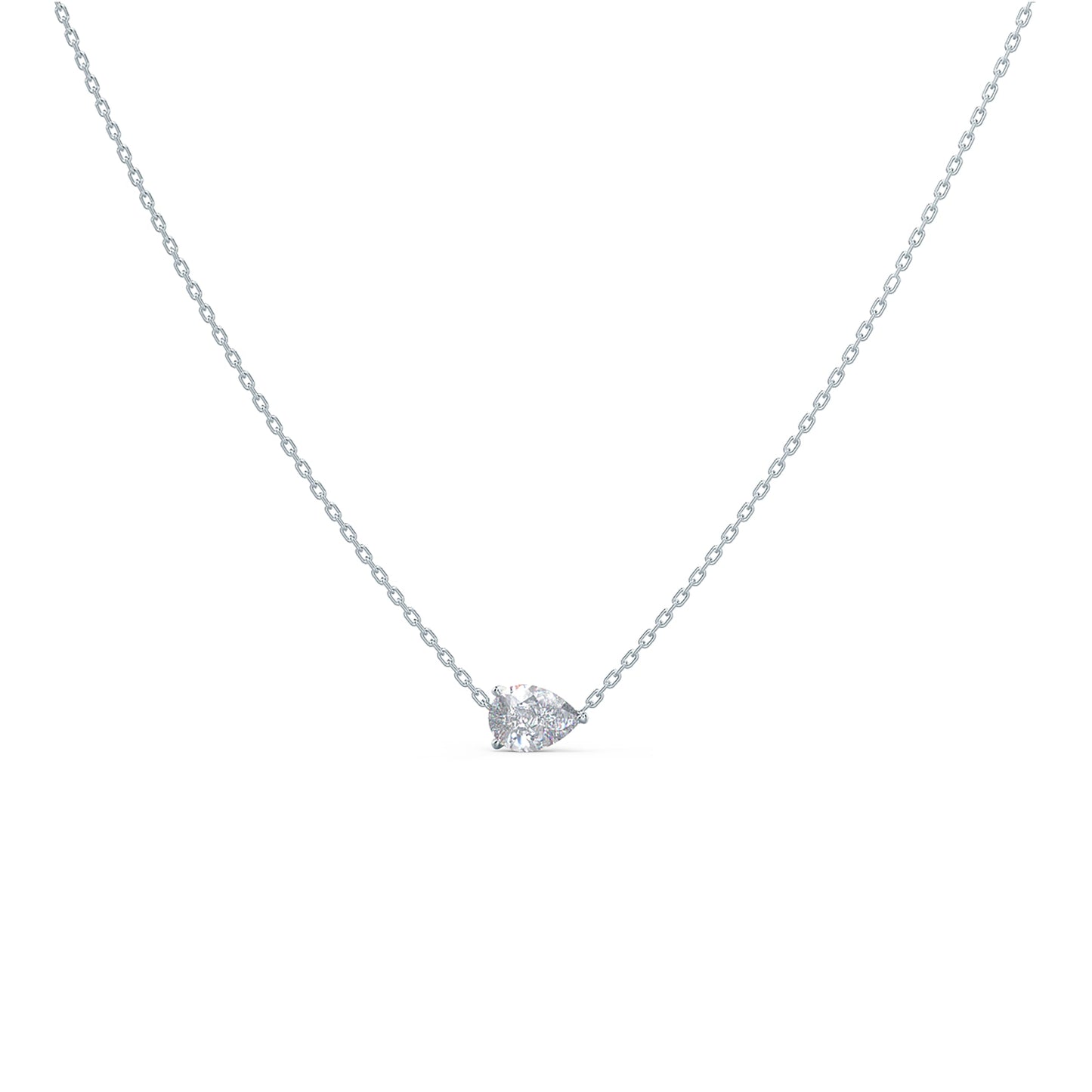 Solitaire Necklace with 0.40 CT Floating Pear Cut Moissanite
