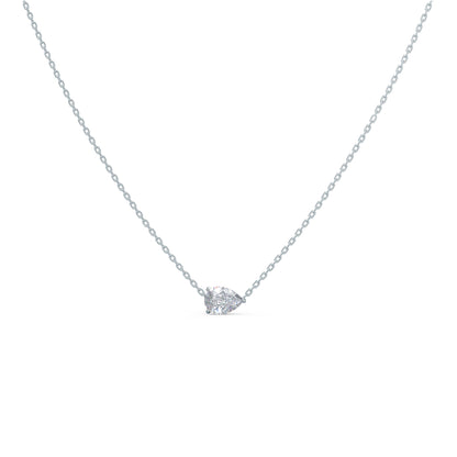 Solitaire Necklace with 0.40 CT Floating Pear Cut Moissanite