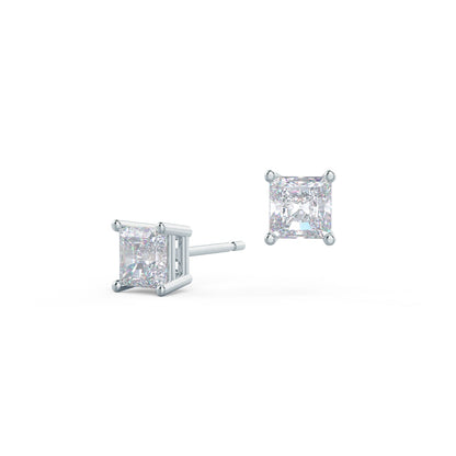 Solitaire Stud Earrings with 1.0 CT-3.0 CT Radiant Cut Moissanite