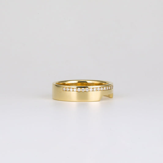 0.10 TCW Round Lab Grown Diamond Contour Wedding Band