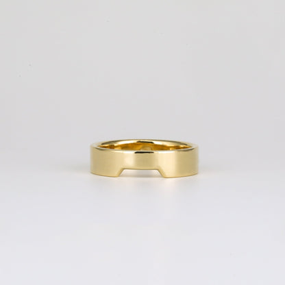 Plain Wide Flat Contour Wedding Band