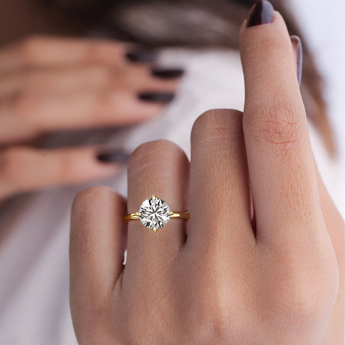 Solitaire Ring with 1.20 CT Round Cut Moissanite
