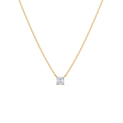 Solitaire Necklace with 0.50 CT Floating Asscher Cut Moissanite