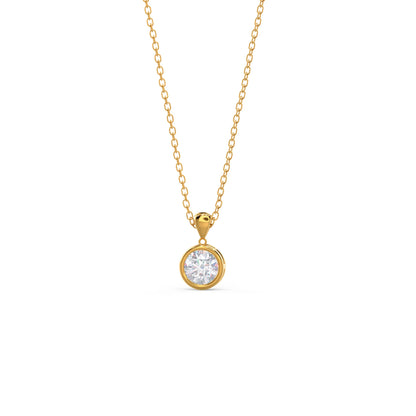 Single Bezel Necklace with 0.35 TCW Cosmopolitan Round Cut Moissanite