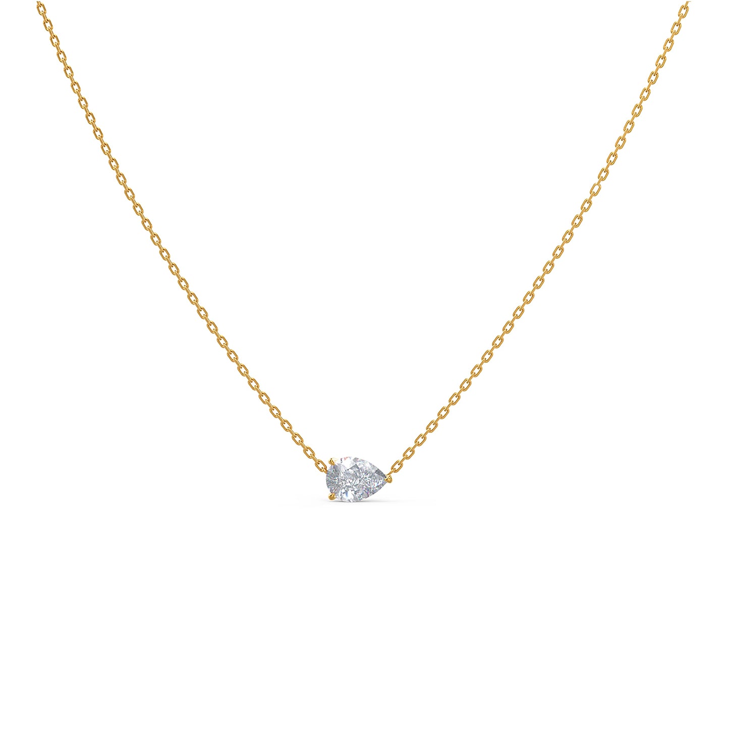 Solitaire Necklace with 0.40 CT Floating Pear Cut Moissanite