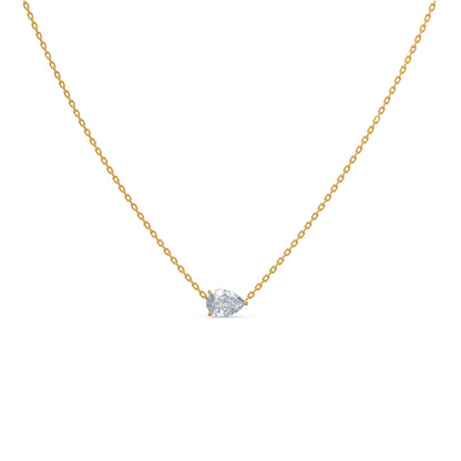Solitaire Necklace with 0.40 CT Floating Pear Cut Moissanite