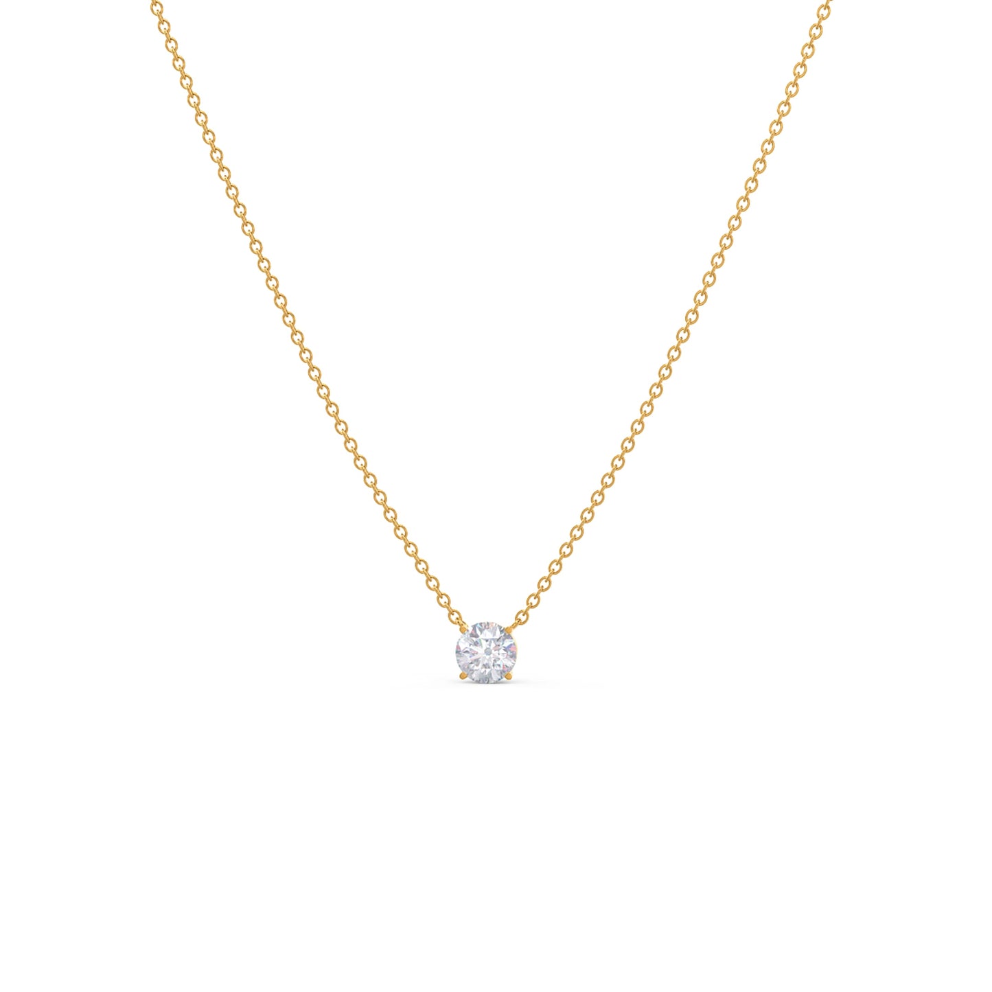 Solitaire Necklace with 1.0 CT Floating Round Cut Moissanite