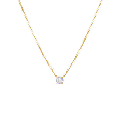 Solitaire Necklace with 1.0 CT Floating Round Cut Moissanite