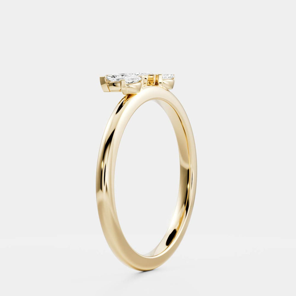 Curved Band with 0.40 TCW Marquise Cut Moissanite