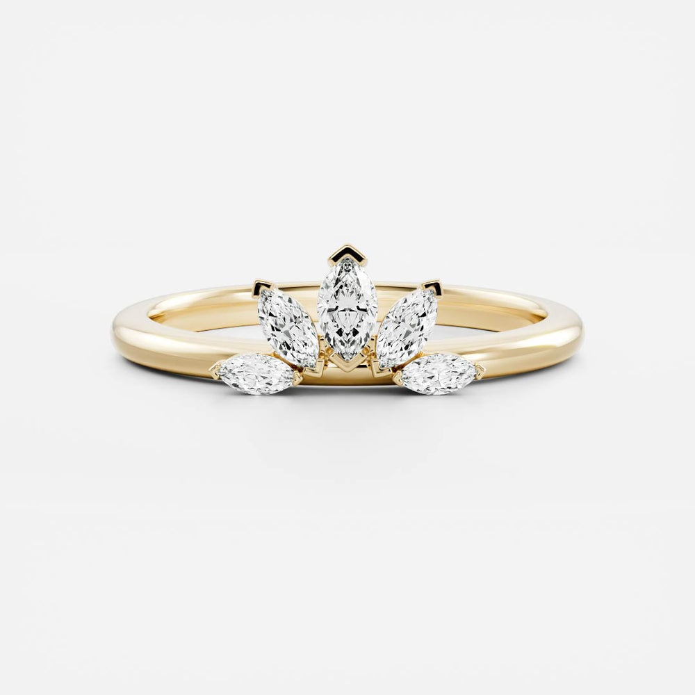 Curved Band with 0.40 TCW Marquise Cut Moissanite