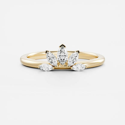 Curved Band with 0.40 TCW Marquise Cut Moissanite